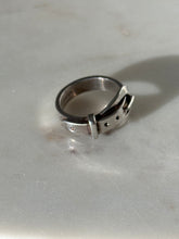 Load image into Gallery viewer, Vintage Solid Sterling Silver Buckle Ring Size 8
