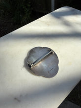 Load image into Gallery viewer, Guilloche Enamel Floral Sterling Silver Brooch
