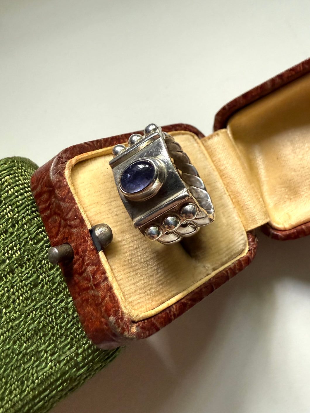 Tanzanite Cabochon Sterling Silver Ring Size 5.75