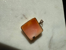 Load image into Gallery viewer, Italian Carved Cameo 14k Gold Square Pendant
