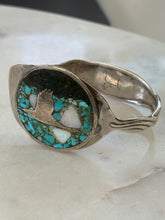 Load image into Gallery viewer, Vintage Sterling Inlay Cuff Bracelet
