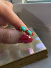 Load image into Gallery viewer, Turquoise 14k Yellow Gold Vintage Post Back Earrings
