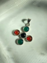 Load image into Gallery viewer, Cabochon Sterling Silver Chunky Cross Pendant
