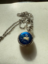 Load image into Gallery viewer, Antique Sterling Silver Enamel Swan Necklace
