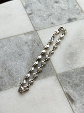 Load image into Gallery viewer, Heart Link Sterling Silver Bracelet 7.25”

