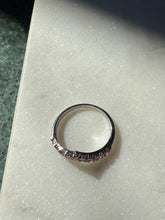 Load image into Gallery viewer, Pink Gemstone Sterling Silver Chevron Ring Size 8.25
