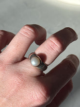 Load image into Gallery viewer, Solid Sterling Silver Pearl Ring Size 6.25
