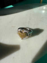 Load image into Gallery viewer, Sterling Silver Yellow Lab Grown Diamond Heart Ring Size 9.25
