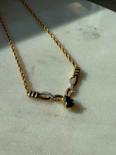 Load image into Gallery viewer, Blue Sapphire Gold Vermeil Necklace 16.25”
