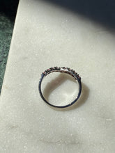 Load image into Gallery viewer, Pink Gemstone Sterling Silver Chevron Ring Size 8.25
