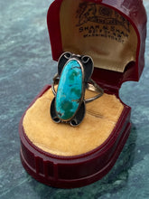 Load image into Gallery viewer, Vintage Turquoise Sterling Silver Ring Size 8

