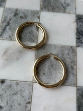 Load image into Gallery viewer, Vintage 10k Yellow Gold Large Tubular Hoop Earrings
