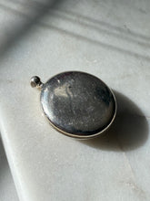 Load image into Gallery viewer, Vintage Diamond Starburst Oval Locket Sterling Silver Pendant
