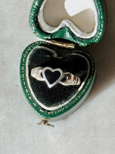 Load image into Gallery viewer, Black Enamel Heart Sterling Ring Size 7.5
