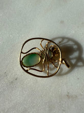 Load image into Gallery viewer, Vintage 19.6k Gold Jade &amp; Diamond Spider Pendant
