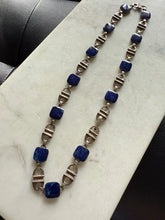 Load image into Gallery viewer, Vintage Lapis 950 Silver Chain 18.5”
