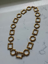 Load image into Gallery viewer, Monet Vintage Goldtone Bamboo Link Necklace 25”
