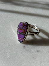 Load image into Gallery viewer, Vintage Purple Copper Turquoise Sterling Ring Size 10.25
