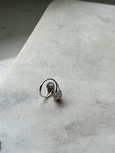 Load image into Gallery viewer, Vintage Pink Opal Sterling Silver Bypass Ring Size 8.25
