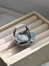 Load image into Gallery viewer, Vintage Jade Sterling Silver Ring Size 8.75
