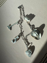 Load image into Gallery viewer, Vintage Sterling Silver Charm Bracelet 7”
