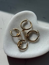 Load image into Gallery viewer, Vintage Hanging Cherub 14k Yellow Gold Hoops
