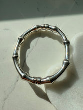Load image into Gallery viewer, Chunky Bamboo Sterling Silver Hinged Bangle Bracelet
