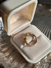 Load image into Gallery viewer, Vintage Solid 18k Yellow Gold Natural Sapphire &amp; Diamond Ring
