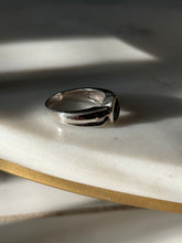 Load image into Gallery viewer, Blue Sapphire Sterling Silver &amp; 14k Gold Ring Size 9
