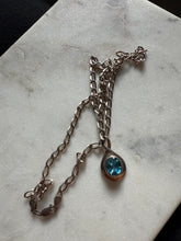 Load image into Gallery viewer, Vintage Blue Topaz Sterling Silver Necklace 18.5”
