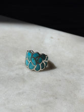 Load image into Gallery viewer, Turquoise Inlay Sterling Silver Ring Size 5.5
