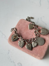 Load image into Gallery viewer, Antique Sterling Sweetheart Charm Bracelet
