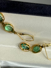 Load image into Gallery viewer, Natural Emerald 14k Yellow Gold Earrings

