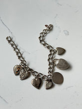 Load image into Gallery viewer, Antique Sterling Sweetheart Charm Bracelet
