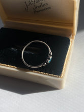 Load image into Gallery viewer, Crushed Turquoise Inlay Heart Sterling Silver Ring Size 8
