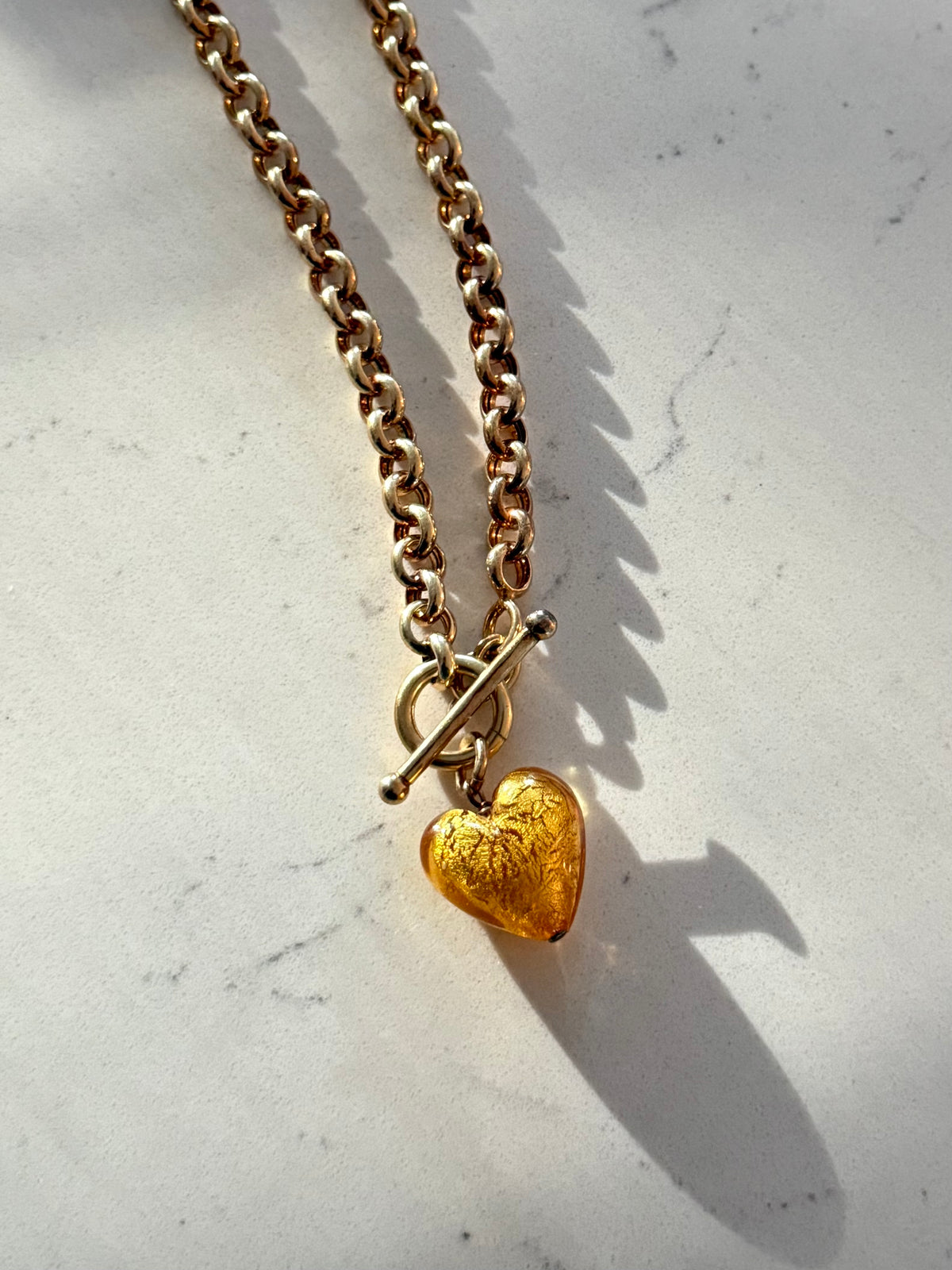 Gold Vermeil Toggle Clasp Necklace 18”