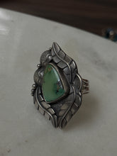 Load image into Gallery viewer, Yellow Larch Turquoise Sterling Silver Chunky Ring Size 9
