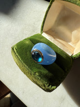 Load image into Gallery viewer, Jade &amp; Blue Topaz Ring w/ 14k Yellow Gold Size 6.25
