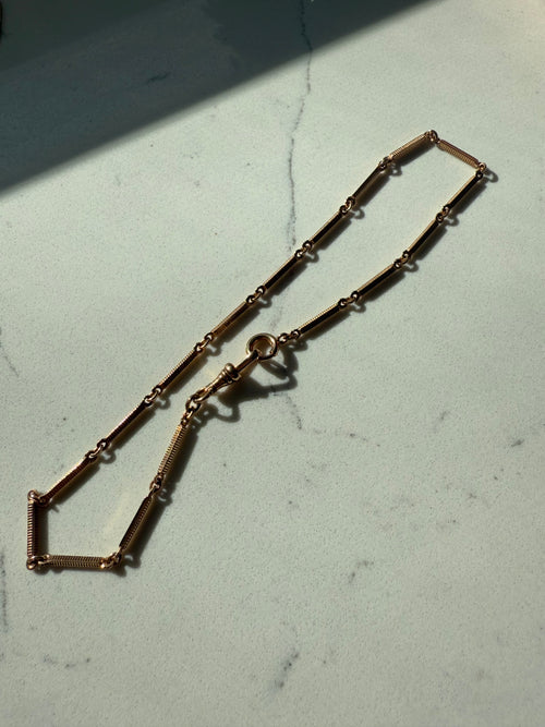 Antique 1/20 12k Gold Filled Watch Chain Choker Necklace 13.25”