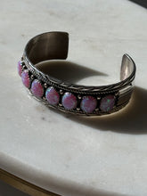 Load image into Gallery viewer, Vintage Navajo Sterling Pink Opal Cuff Bracelet
