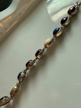 Load image into Gallery viewer, Chunky Multistone Sterling Silver Bracelet 7.5”

