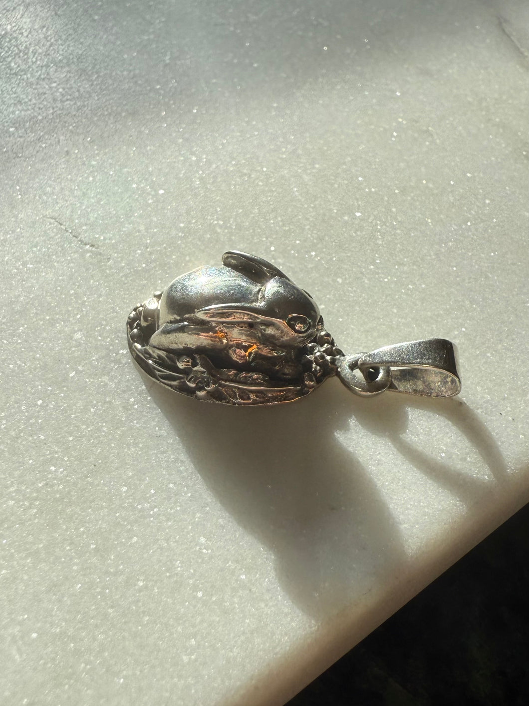 Bunny Solid Sterling Silver Pendant