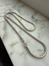 Load image into Gallery viewer, Vintage Rounded Snake Link Sterling Silver Chain 20”
