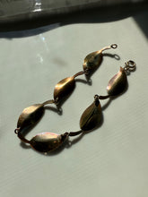 Load image into Gallery viewer, Denmark Sterling Blue Enamel Leaf Bracelet 7.75”

