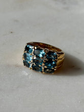 Load image into Gallery viewer, Blue Topaz Gold Vermeil Chunky Ring Size 4.75
