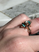 Load image into Gallery viewer, Victorian 14k Gold Pearl Turquoise Ring
