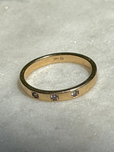 Load image into Gallery viewer, Solid 14k Gold Diamond Band Size 7.25
