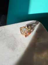Load image into Gallery viewer, Multi Gemstone Gold Vermeil Ring Size 8.25
