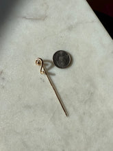 Load image into Gallery viewer, Antique 10k Rosey Gold Pearl Question Mark Stick Pin
