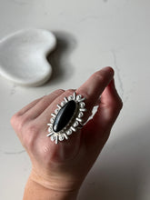 Load image into Gallery viewer, Vintage Black Onyx Sterling Silver Ring Size 7.25
